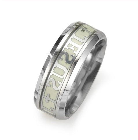 New European and American fashion luminous Christians Jesus ring